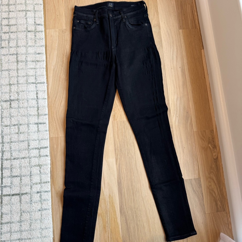 Citizens of Humanity Rocket Sky High Skinny Black Waxed Jean